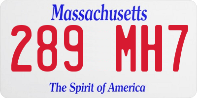 MA license plate 289MH7