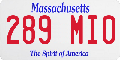 MA license plate 289MI0