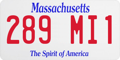 MA license plate 289MI1