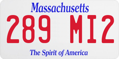 MA license plate 289MI2