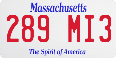 MA license plate 289MI3