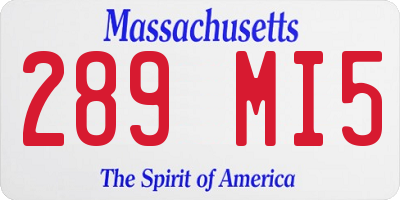 MA license plate 289MI5