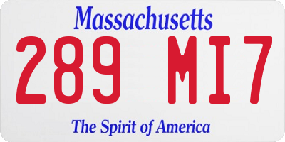 MA license plate 289MI7