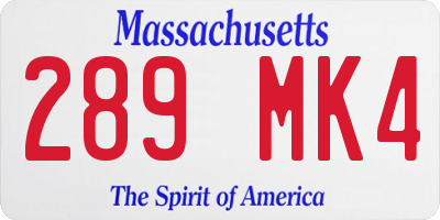 MA license plate 289MK4