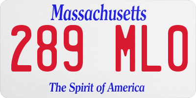 MA license plate 289ML0