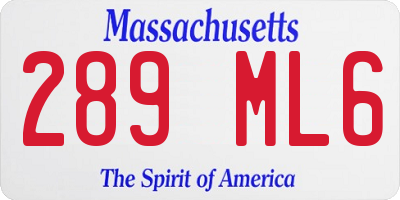 MA license plate 289ML6