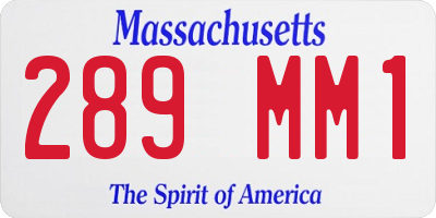 MA license plate 289MM1