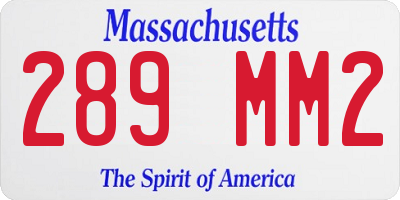 MA license plate 289MM2
