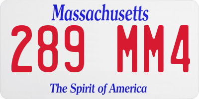 MA license plate 289MM4