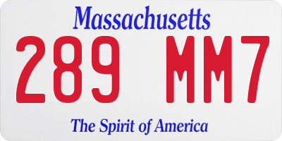 MA license plate 289MM7