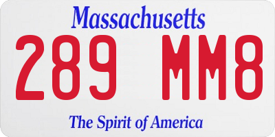 MA license plate 289MM8