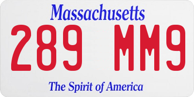 MA license plate 289MM9