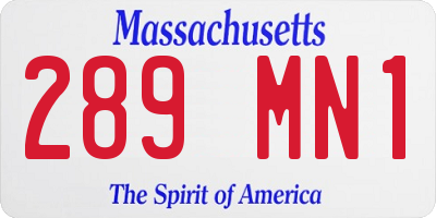 MA license plate 289MN1