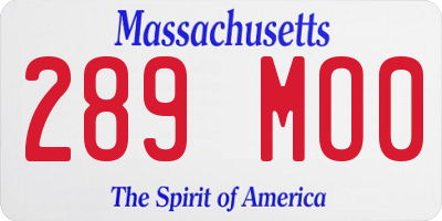 MA license plate 289MO0