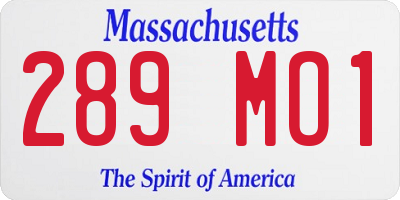 MA license plate 289MO1