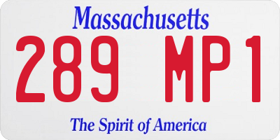 MA license plate 289MP1