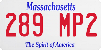 MA license plate 289MP2