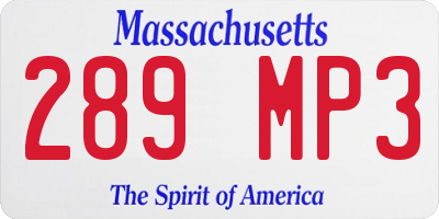 MA license plate 289MP3