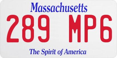 MA license plate 289MP6