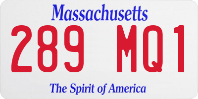 MA license plate 289MQ1