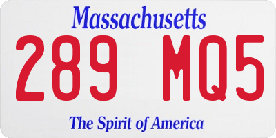MA license plate 289MQ5
