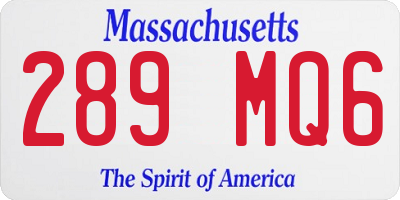 MA license plate 289MQ6