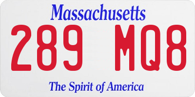 MA license plate 289MQ8