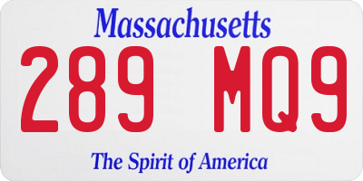 MA license plate 289MQ9