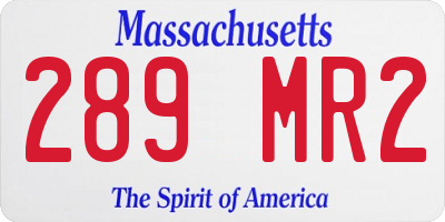 MA license plate 289MR2