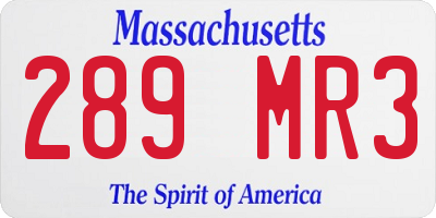 MA license plate 289MR3
