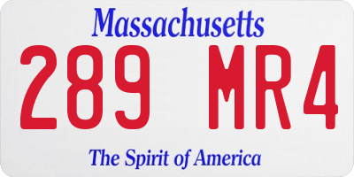 MA license plate 289MR4