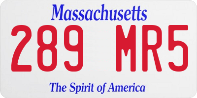 MA license plate 289MR5
