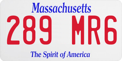 MA license plate 289MR6