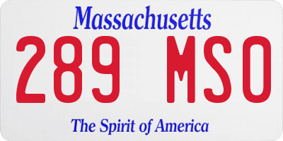 MA license plate 289MS0