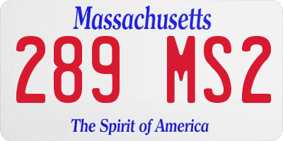 MA license plate 289MS2