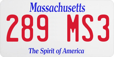 MA license plate 289MS3