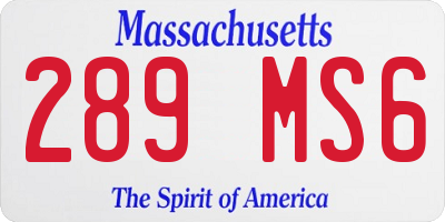 MA license plate 289MS6
