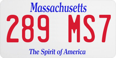 MA license plate 289MS7