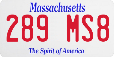 MA license plate 289MS8