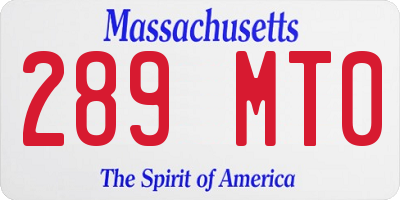 MA license plate 289MT0