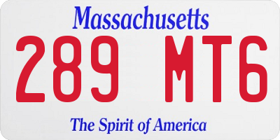 MA license plate 289MT6