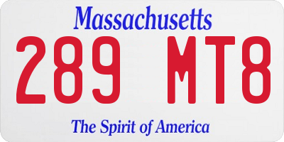 MA license plate 289MT8