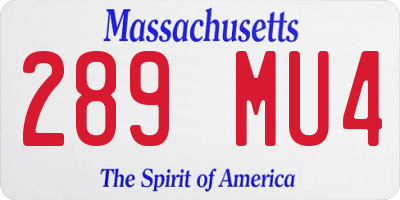 MA license plate 289MU4