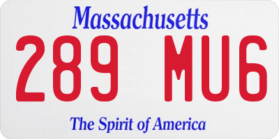 MA license plate 289MU6
