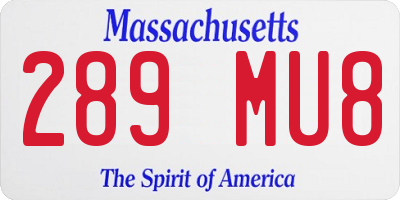 MA license plate 289MU8