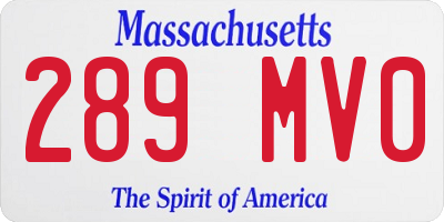 MA license plate 289MV0