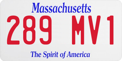 MA license plate 289MV1