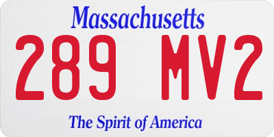 MA license plate 289MV2