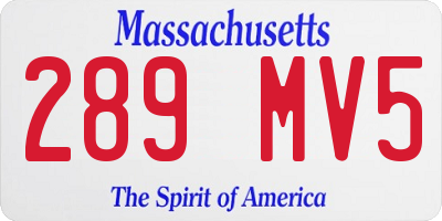 MA license plate 289MV5