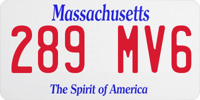 MA license plate 289MV6